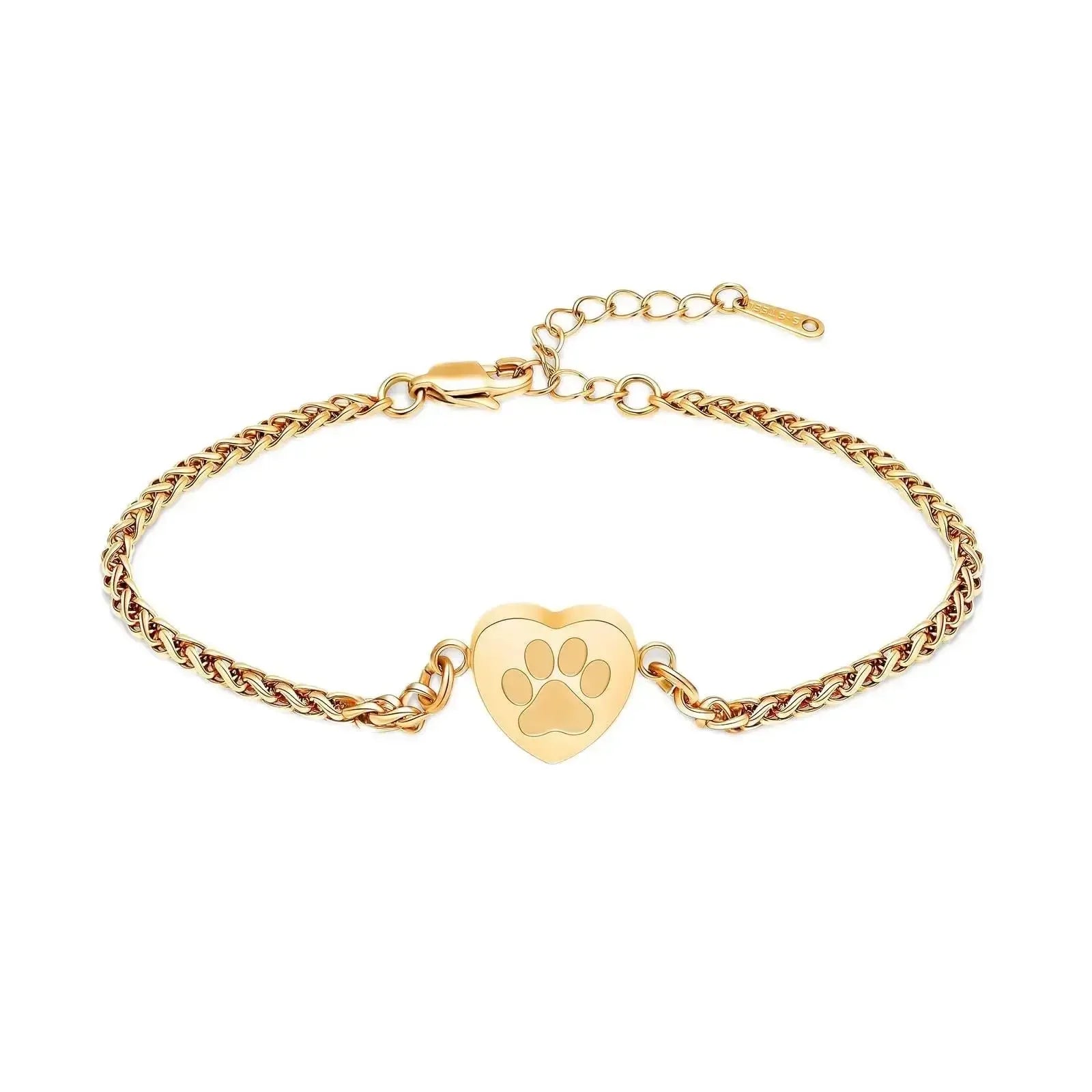 Paw Print Heart Urn Bracelet - Eternal Whiskers